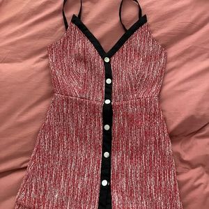 Maje red tweed romper dress